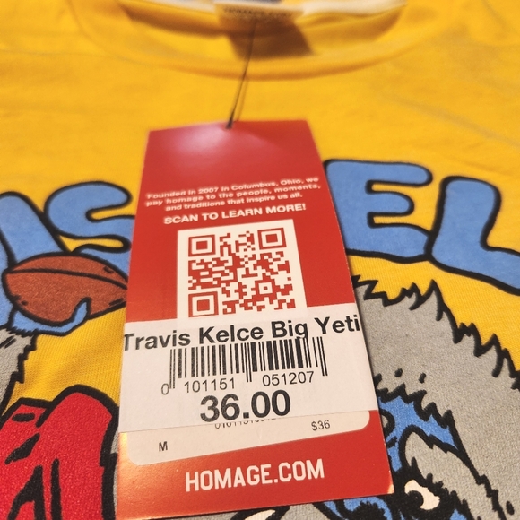 Travis Kelce Big Yeti Homage Yellow Shirt New Heights Kansas City Chiefs - Picture 3 of 5